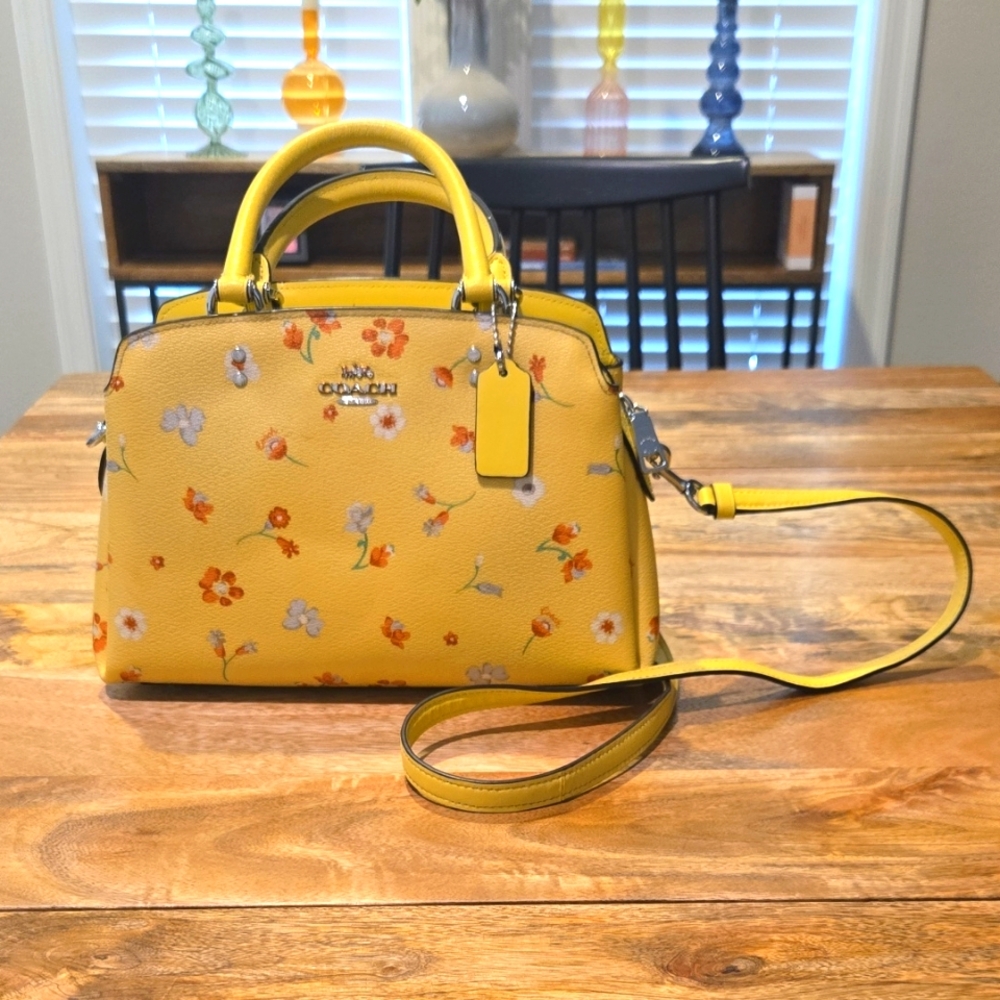 Coach Yellow Floral Crossbody